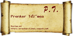 Prenker Tímea névjegykártya